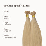 Light Blonde (9C) Flat Tip Hair Extensions (50g - 100g)