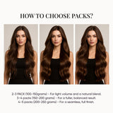 Natural Balck (1B) Tape-In Hair Extensions (50g - 100g)