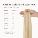 Light Blonde Highlights (9C+60C) Genius Weft Hair Extensions (50g - 100g)