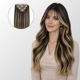 Caramel Blonde Balayage (1A/1A+3Q+9C) Classic Clip-In Hair Extensions (150g-170g)