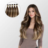 Caramel Blonde Balayage (1A/1A+3Q+9C) I-Tip Hair Extensions (50g-100g)
