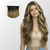 Caramel Blonde Balayage (1A/1A+3Q+9C) Seamless Clip-In (100g-130g-160g)