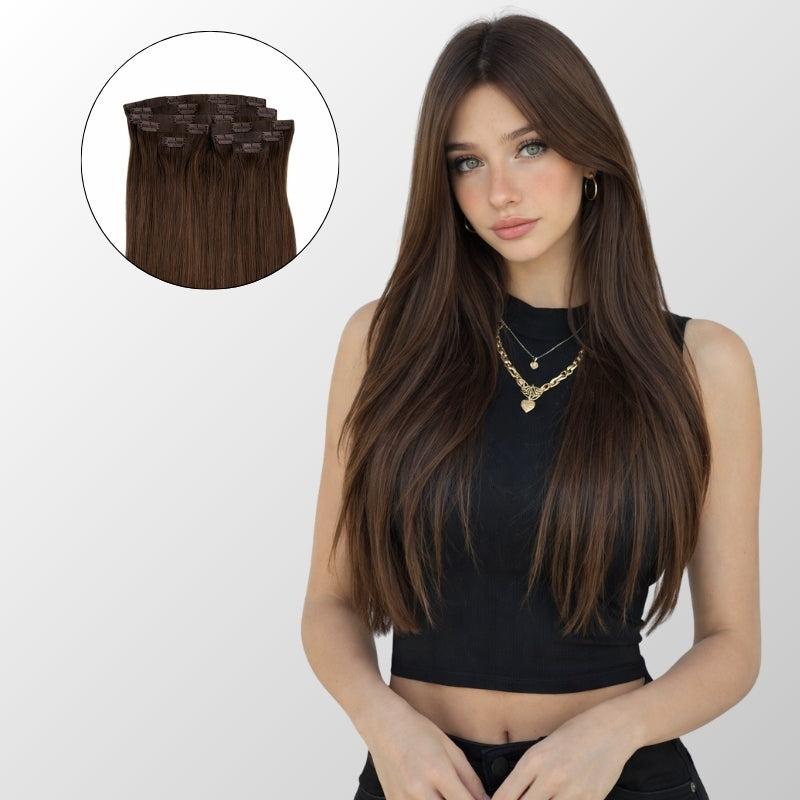 Chocolate Brown (2Q) Seamless Clip-In (100g-130g-160g)