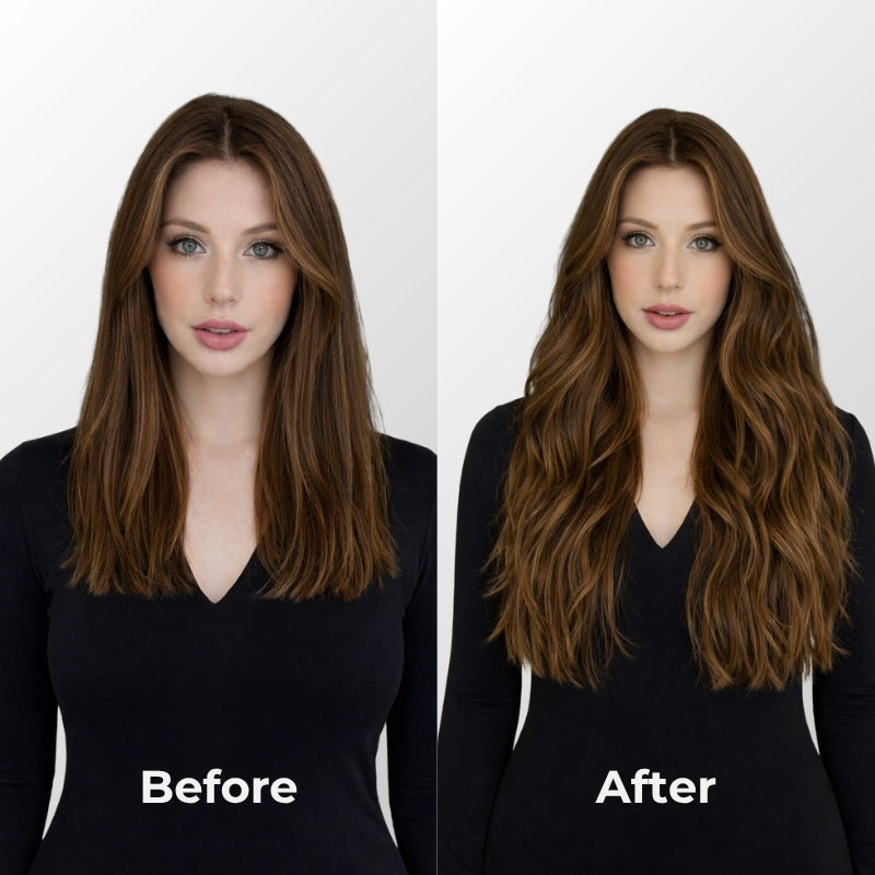 Dark Brown Balayage (2/2+6) Full Clip-In Hair Extensions (180g-220g)