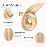 Dirty Blonde Highlights (5Q+22) Tape-In Hair Extensions (50g - 100g)