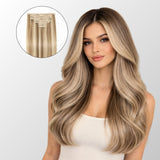 Golden Blonde Highlights (60C+6.2) Classic Clip-In Hair Extensions (120g-140g)