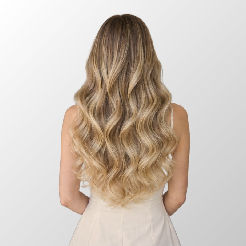Golden Blonde Highlights (60C+6.2) Classic Clip-In Hair Extensions (150g-170g)