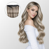 Golden Blonde Highlights (60C+6.2) Halo Hair Extensions (75g-120g)