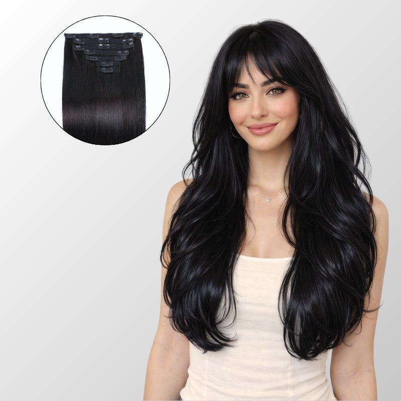 Jet Black (1) Classic Clip-In Hair Extensions (150g-170g)