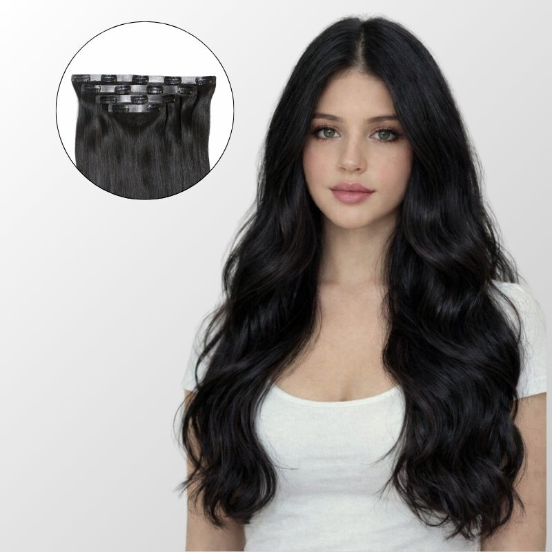 Jet Black (1) Seamless Clip-In (100g-130g-160g)