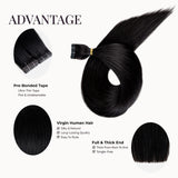 Jet Black (1) Tape-In Hair Extensions (50g - 100g)