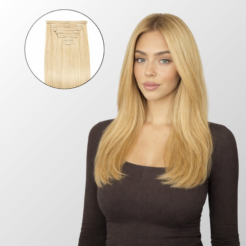 Light Blonde (9C) Full Clip-In Hair Extensions (180g-220g)