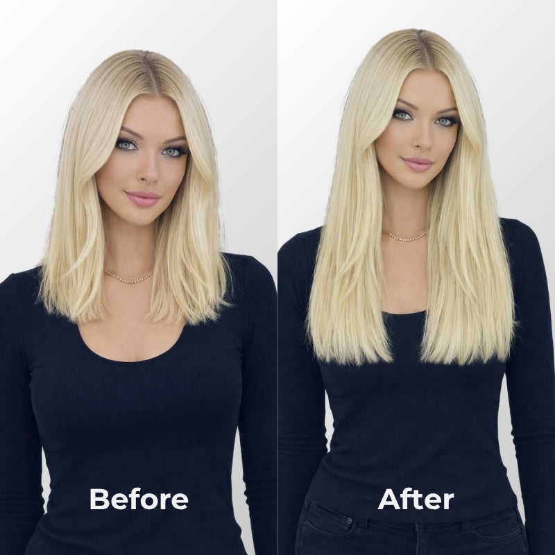 Light Blonde Highlights (9C+60C) Full Clip-In Hair Extensions (180g-220g)