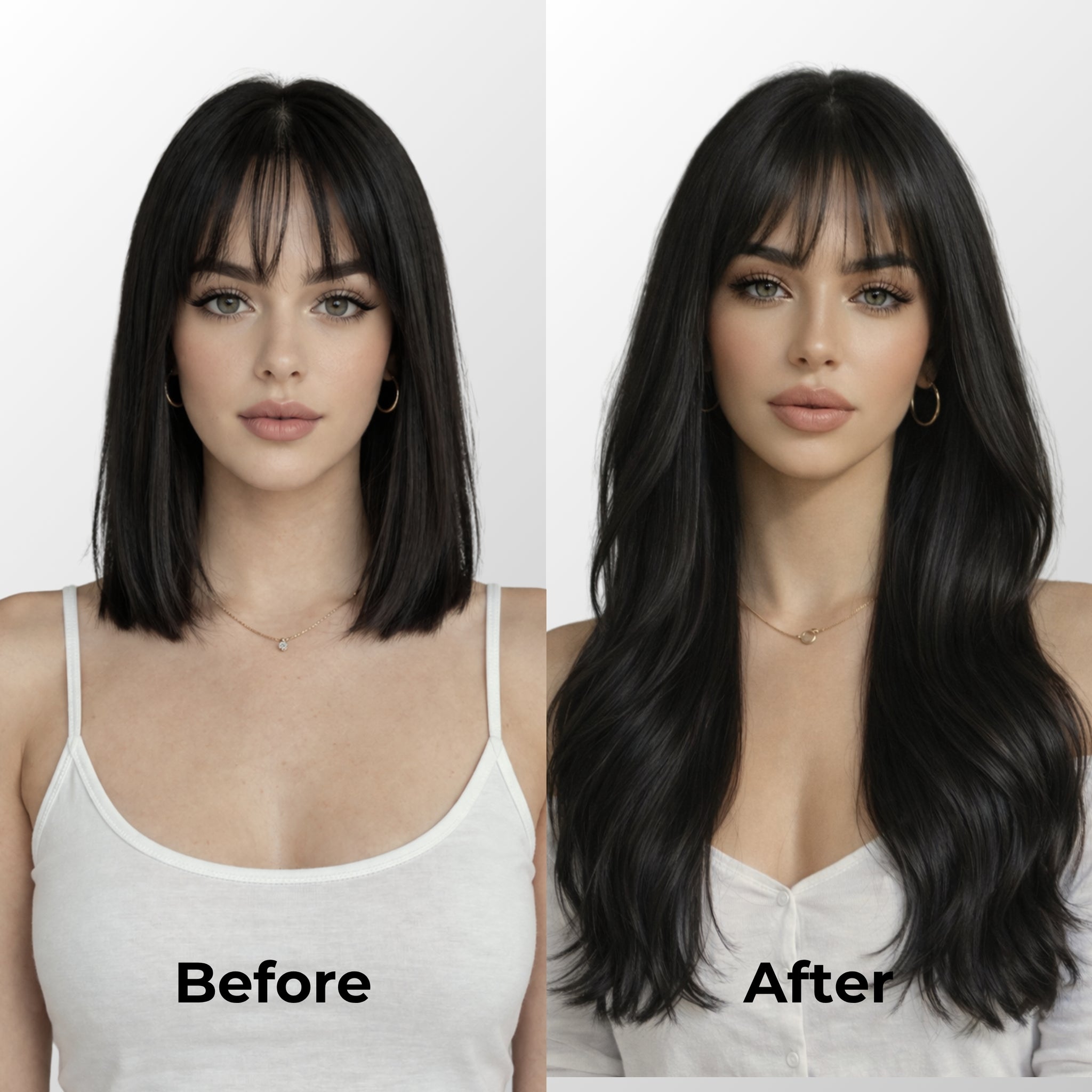 Natural Black (1B) Classic Clip-In Hair Extensions (120g-140g)