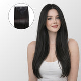 Natural Black (1B) Full Clip-In Hair Extensions (180g-220g)