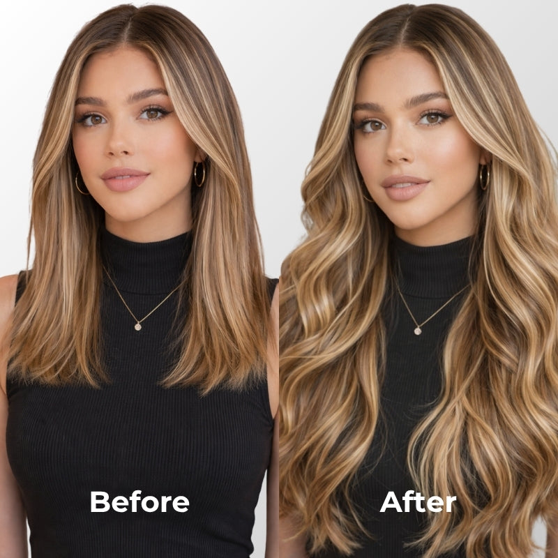 Natural Blonde Balayage (6.2/6C+60C) Classic Clip-In Hair Extensions (150g-170g)