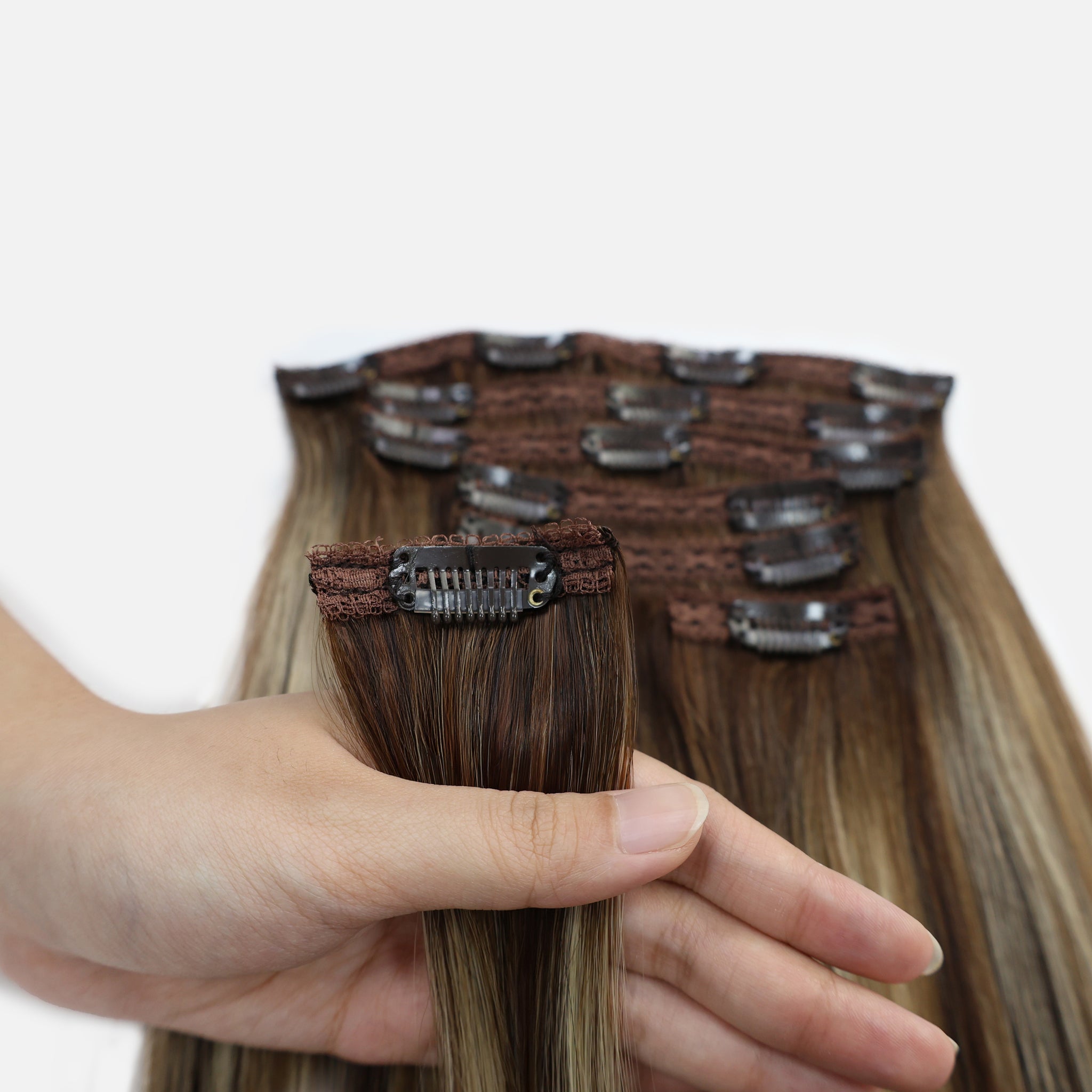 Caramel Blonde Balayage (1A/1A+3Q+9C) Classic Clip-In Hair Extensions (120g-140g)
