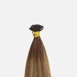 Dark Brown Balayage (2/2+6) Flat Tip Hair Extensions (50g - 100g)
