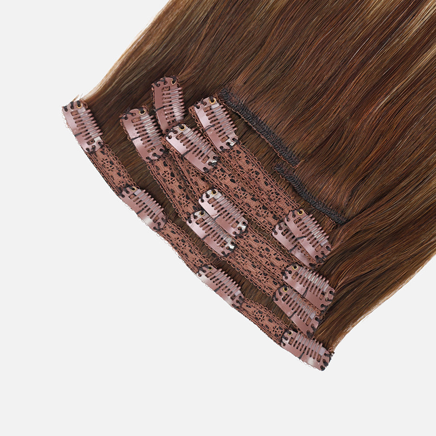 Honey Blonde Balayage (1A/1A+4Q) Classic Clip-In Hair Extensions (120g-140g)