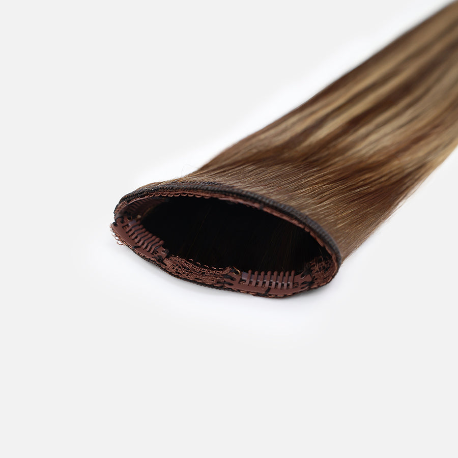 Honey Blonde Balayage (1A/1A+4Q) Classic Clip-In Hair Extensions (120g-140g)