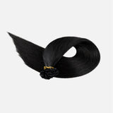 Jet Black (1) Flat Tip Hair Extensions (50g - 100g)