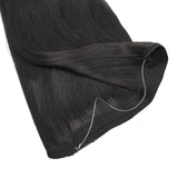 Jet Black (1) Halo Hair Extensions (100g-120g)