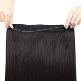 Natural Black (1B) Halo Hair Extensions (100g-120g)